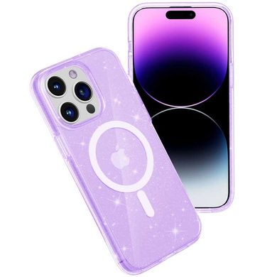 Уценка Чехол TPU Galaxy Sparkle (MagFit) для Apple iPhone 15 Pro (6.1") Дефект упаковки / Purple+Glitter
