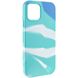 Уценка Чехол Silicone case full Aquarelle для Apple iPhone 12 Pro Max (6.7") Дефект упаковки / Бирюзово-белый фото 2
