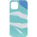 Уценка Чехол Silicone case full Aquarelle для Apple iPhone 12 Pro Max (6.7") Дефект упаковки / Бирюзово-белый фото 1