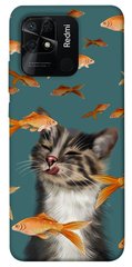 Чехол itsPrint Cat with fish для Xiaomi Redmi 10C