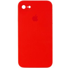Уцінка Чохол Silicone Case Square Full Camera Protective (AA) для Apple iPhone 7 / 8 / SE (2020) Відкрита упаковка / Червоний / Red