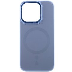 Чехол TPU+Glass Sapphire Midnight Open Camera with MagSafe для Apple iPhone 15 Pro (6.1") Голубой / Blue