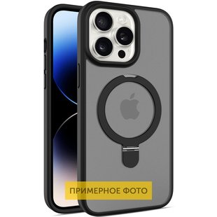 TPU+PC чохол Metal Buttons with MagSafe Colorful HQ Ring для Apple iPhone 16 Pro Max (6.9") Black