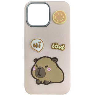 Чехол TPU Leather Toys для Apple iPhone 15 Pro (6.1") Capybara / Pink