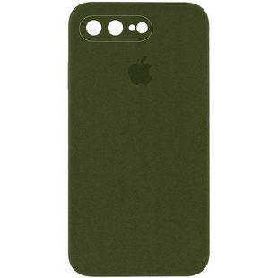 Чехол Silicone Case Square Full Camera Protective (AA) для Apple iPhone 7 plus/8 plus (5.5") Зеленый / Dark Olive