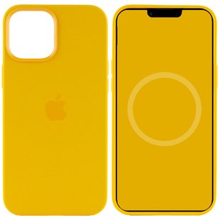 Чехол Silicone case (AAA) full with Magsafe and Animation для Apple iPhone 12 Pro / 12 (6.1") Желтый / Sunflower