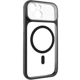 Чехол TPU+PC GETMAN Moon Clear with MagSafe для Apple iPhone 15 (6.1") Black