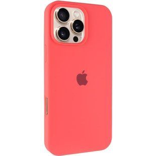 Чехол Silicone Case Full Protective (AA) для Apple iPhone 16 Pro (6.3") Арбузный / Watermelon red