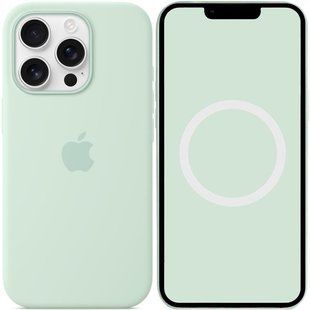 Чехол Silicone case (AAA) with Magsafe and Animation для Apple iPhone 16 Pro (6.3") Aquamarine