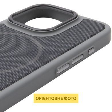 Чехол PC Textile Hybrid with Magnetic Fit для Apple iPhone 15 Pro (6.1") Grey / Black