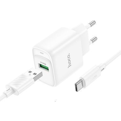 СЗУ Hoco C140A Smart QC3.0 (1USB/3A) + Type-C White