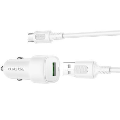 АЗУ Borofone BZ34 Cloud QC3.0 (1USB-A) + кабель USB to Type-C White