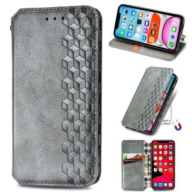 Кожаный чехол-книжка GETMAN Cubic (PU) для Xiaomi Redmi 10C Серый