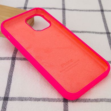 Чехол Silicone Case Full Protective (AA) для Apple iPhone 12 Pro / 12 (6.1") Розовый / Barbie pink