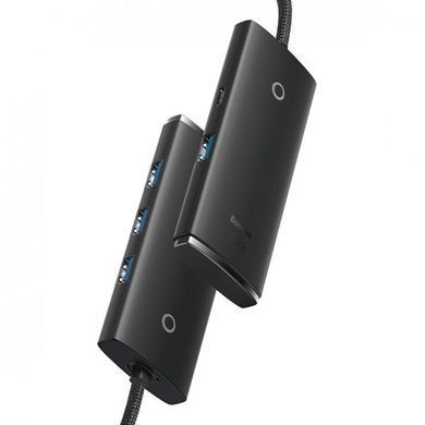 Переходник HUB Baseus Lite Series 4in1 (Type-C to 4xUSB 3.0) 25cm (WKQX03) Black
