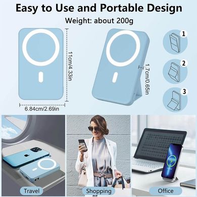 Портативное зарядное устройство Power Bank JJT-A27-1 PD20W+QC 22.5W с БЗУ 5000 mAh Light blue