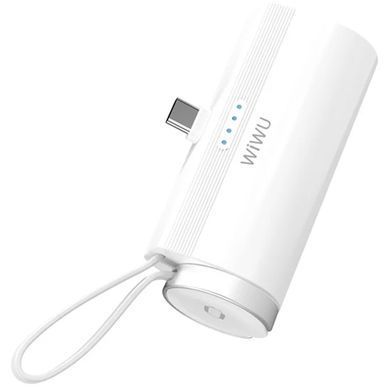 Портативне ЗП Power Bank WIWU W026 Type-C з БЗП 15W 5000 mAh White
