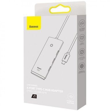 Переходник HUB Baseus Lite Series 4in1 (Type-C to 4xUSB 3.0) 25cm (WKQX03) Black