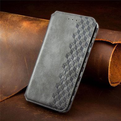 Кожаный чехол-книжка GETMAN Cubic (PU) для Xiaomi Redmi 10C Серый