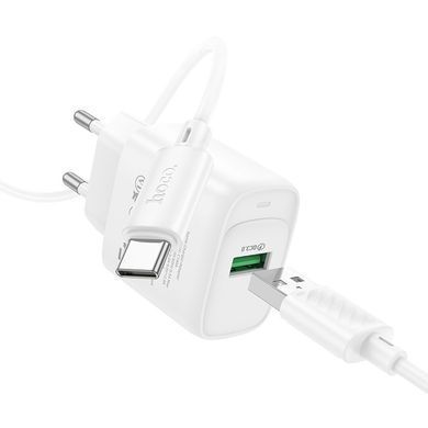 СЗУ Hoco C140A Smart QC3.0 (1USB/3A) + Type-C White