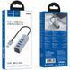 Переходник HUB Hoco HB1B 4in1 (USB to 4xUSB 3.0) (0.2m) Metal gray фото 6