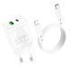 МЗП Borofone BN7 PD20W+QC3.0 (1USB-A/1C) + кабель Type-C to Lightning White фото 5