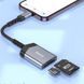 Картридер Hoco UA25 2in1 Lightning Metal gray фото 5