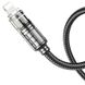 Дата кабель Hoco U122 Lantern Transparent Discovery Edition Type-C to Lightning (1.2m) Black фото 3
