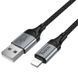 Дата кабель Hoco X121 Nuevo USB to Lightning 2.4A (1.5m) Black фото 5