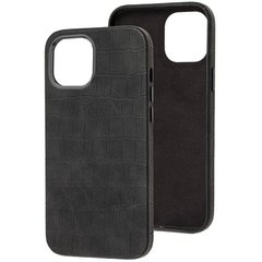 Шкіряний чохол Croco Leather для Apple iPhone 14 (6.1") Black
