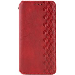 Кожаный чехол книжка GETMAN Cubic (PU) для Motorola Moto E40 Красный