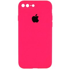 Чохол Silicone Case Square Full Camera Protective (AA) для Apple iPhone 7 plus / 8 plus (5.5") Рожевий / Barbie pink