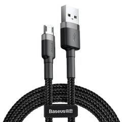Дата кабель Baseus Cafule MicroUSB Cable 2.4A (1m) (CAMKLF-B) Сірий / Чорний