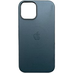Кожаный чехол Leather Case (AAA) with MagSafe and Animation для Apple iPhone 12 Pro / 12 (6.1") Baltic Blue