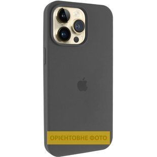Чехол Silicone Case (AA) Logo with MagSafe для Apple iPhone 16e / 17e (6.1") Серый / Dark Gray