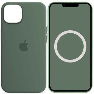 Чохол Silicone case (AAA) full with Magsafe and Animation для Apple iPhone 13 (6.1") Зелений / Eucalyptus