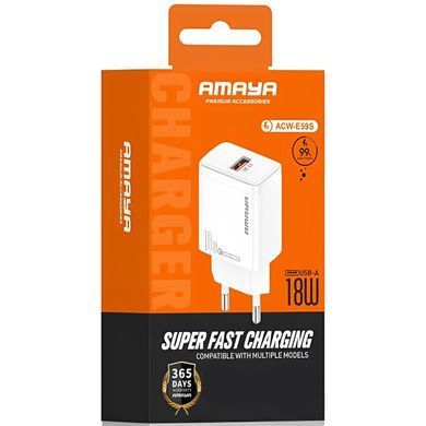 СЗУ Amaya E59S QC3.0 18W (1USB-A) White