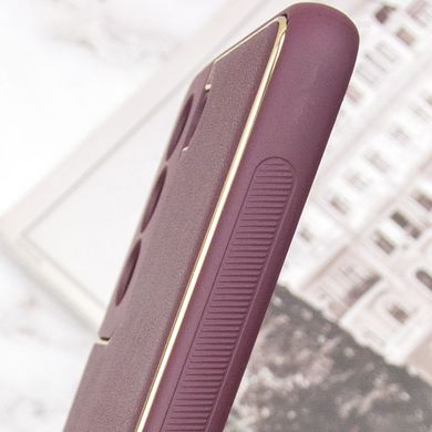 Шкіряний чохол Xshield для Samsung Galaxy S21 Бордовий / Plum Red