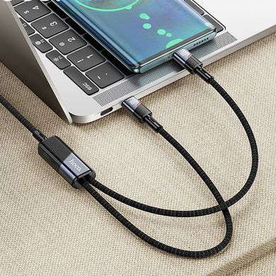 Дата кабель Hoco U139 Type-C to Type-C/Type-C 100W (1.2m) Black