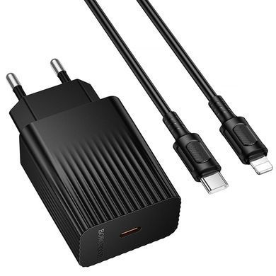 Уценка СЗУ Borofone BAS75A Source PD30W (1USB-C) + кабель Type-C to Lightning Поврежденная упаковка / Black