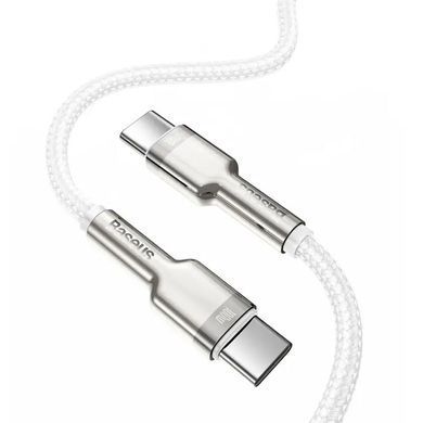 Дата кабель Baseus Cafule Metal Type-C to Type-C 100W (2m) (CATJK-D) Белый