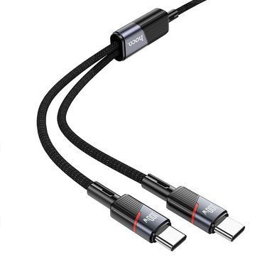 Дата кабель Hoco U139 Type-C to Type-C/Type-C 100W (1.2m) Black