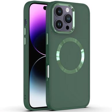 TPU чехол Bonbon Metal Style with Magnetic Fit для Apple iPhone 16 Pro (6.3") Зеленый / Pine green