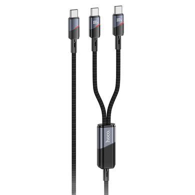Дата кабель Hoco U139 Type-C to Type-C/Type-C 100W (1.2m) Black