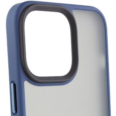 TPU+PC чехол Metal Buttons with Magnetic Fit для Apple iPhone 15 Pro Max (6.7") Синий / Navy Blue
