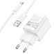 СЗУ Hoco C145A Charm QC3.0 18W (1USB-A) + кабель USB to Type-C White фото 7