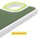 Чехол PC Textile Hybrid with Magnetic Fit для Apple iPhone 15 Pro Max (6.7") White / Green фото 4