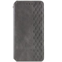Кожаный чехол книжка GETMAN Cubic (PU) для Samsung Galaxy S24 Серый