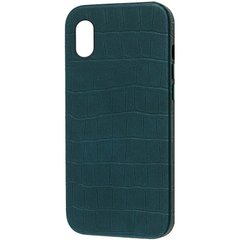 Уценка Кожаный чехол Croco Leather для Apple iPhone XS Max (6.5") Дефект упаковки / Green