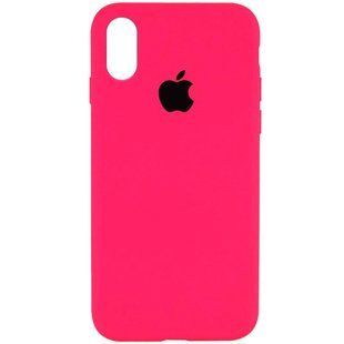 Чехол Silicone Case Full Protective (AA) для Apple iPhone XS Max (6.5") Розовый / Barbie pink